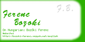 ferenc bozoki business card